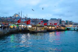 turecko, eminonu, vlajka, dovolenka, istanbul