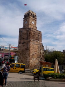 antalya, kaleici, staré mesto, centrum, hodinová veža